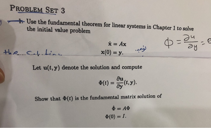 Solved PROBLEM SET 3 Use the fundamental theorem for linear | Chegg.com