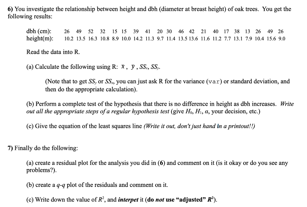 Solved May I know how to solve Questions 6 & 7 with the use | Chegg.com