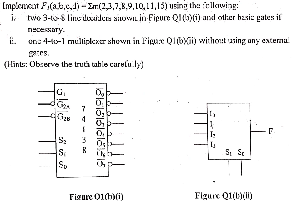 Solved Implement F A B C D Em 2 3 7 8 9 10 11 145 Us Chegg Com