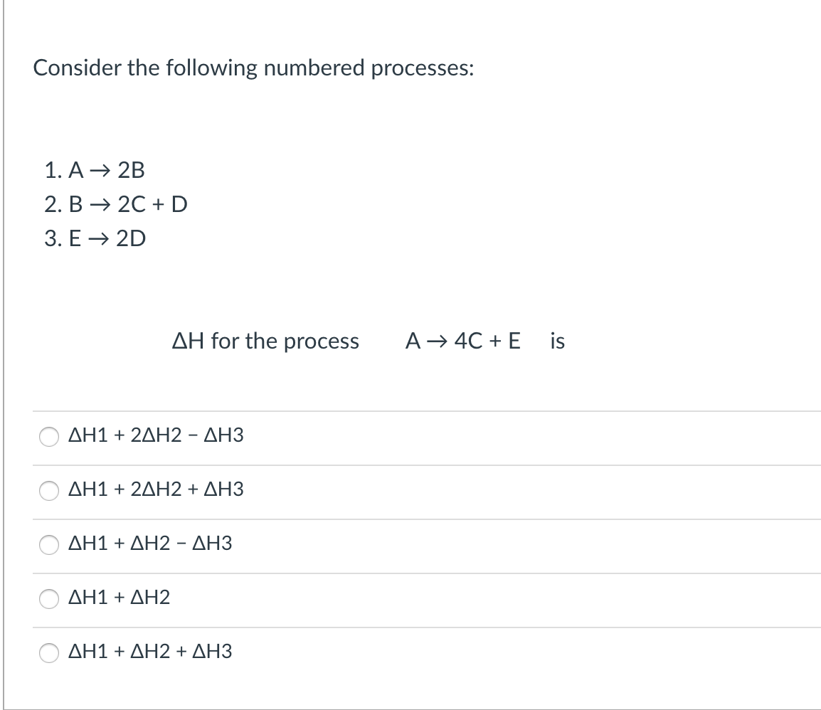 Solved Consider The Following Numbered Processes: 1. Α - 2B | Chegg.com