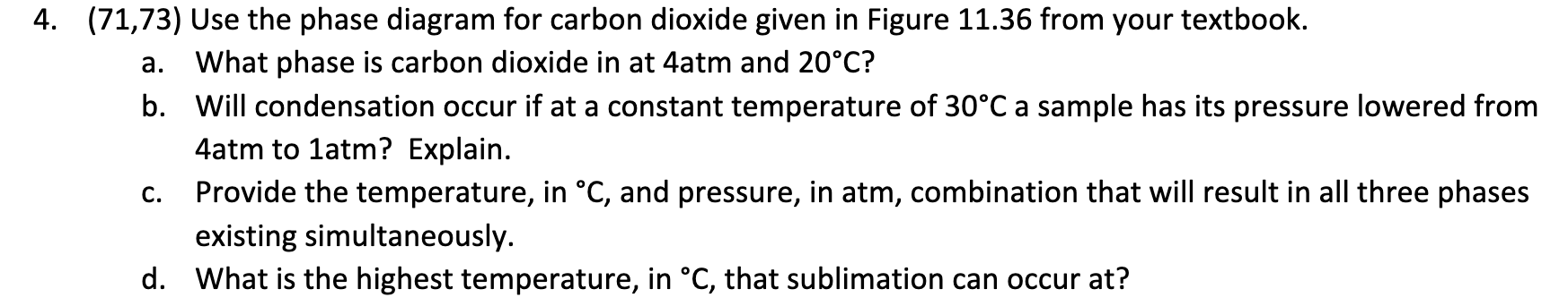 Solved a. 4. (71,73) Use the phase diagram for carbon | Chegg.com