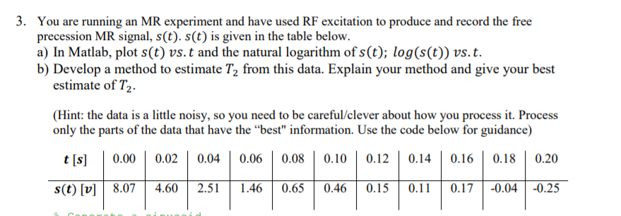 3. You are running an MR experiment and have used RF | Chegg.com