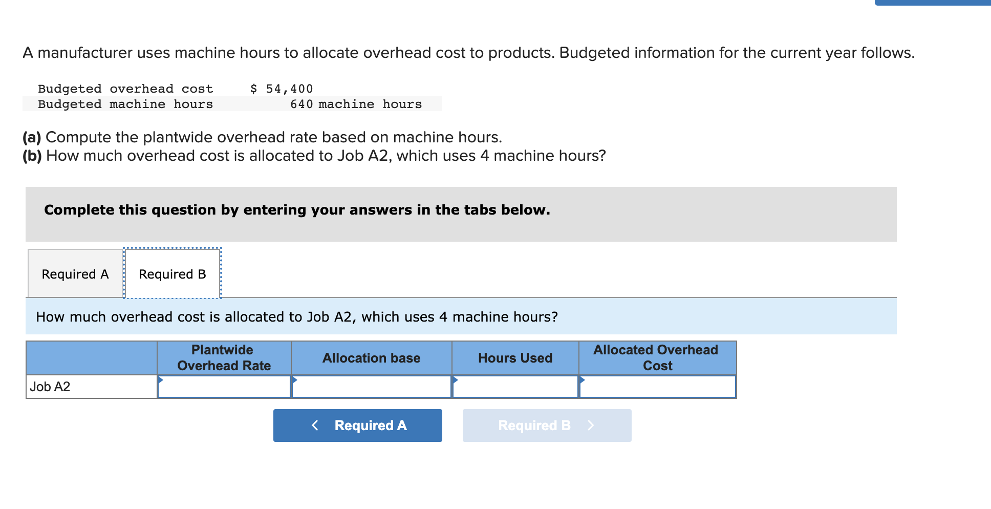 Solved A manufacturer uses machine hours to allocate
