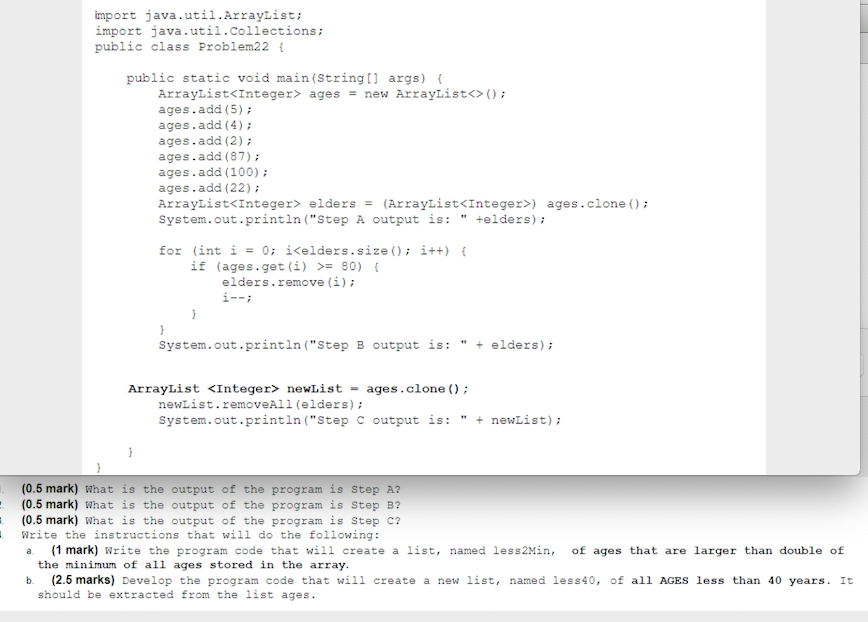 import java.util.ArrayList; import | Chegg.com image.
