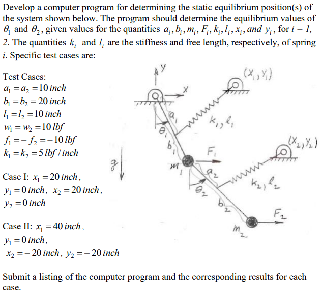Develop a computer program for determining the static | Chegg.com