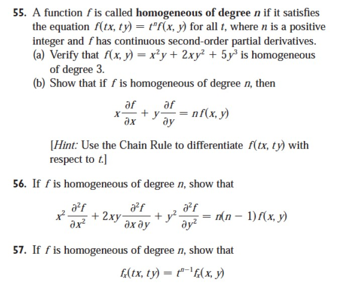 Solved 55 A Function F Is Called Homogeneous Of Degree N Chegg Com