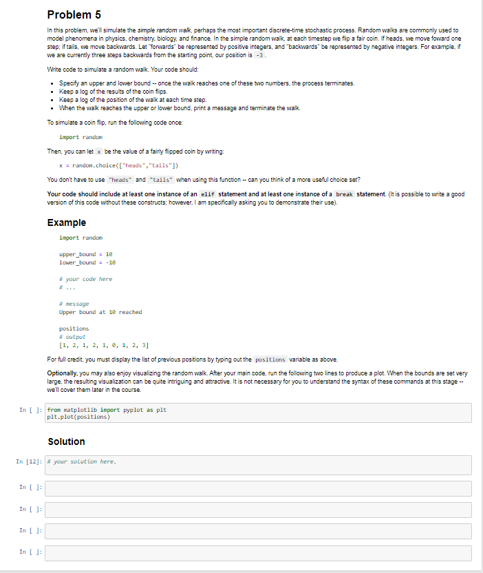 Solved Problem 5 In this problem, we'll simulate the simple | Chegg.com