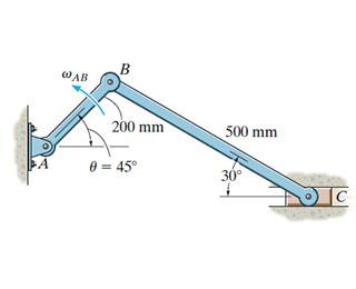 Solved Bar AB has an angular velocity ωAB AB = 9 | Chegg.com