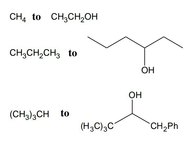 Solved CH4 to CH3CH2OH сњењенз to он он (CH3)3CH to (H3C)3C | Chegg.com