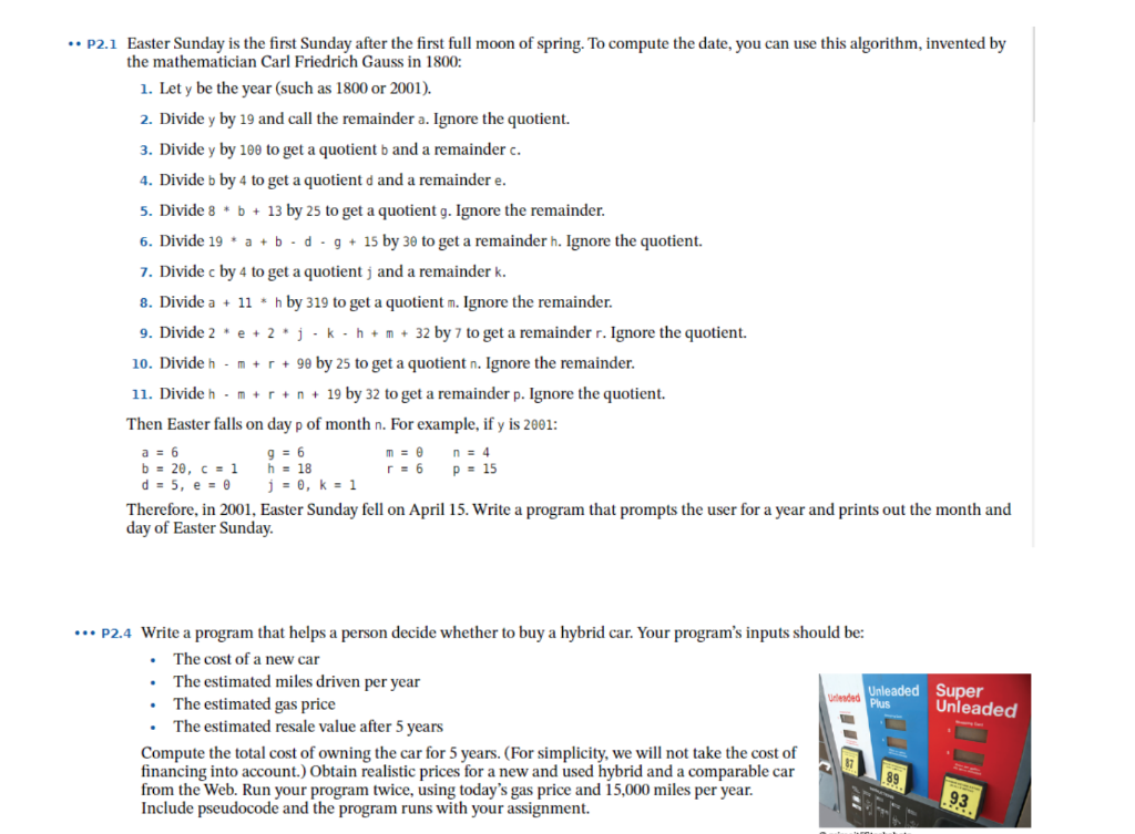 Solved .. P2.1 Easter Sunday is the first Sunday after the | Chegg.com