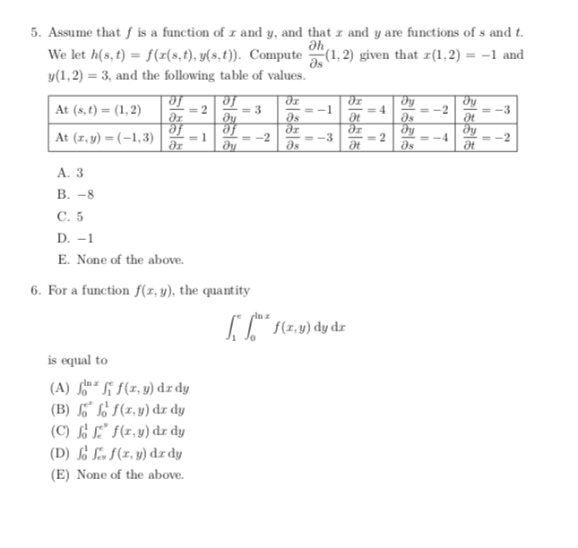 Solved 5 Assume That F Is A Function Of R And Y And Tha Chegg Com