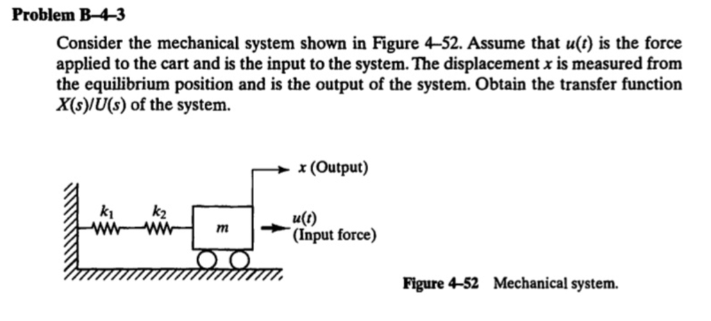 Solved Problem B-4-3 Consider the mechanical system shown in | Chegg.com