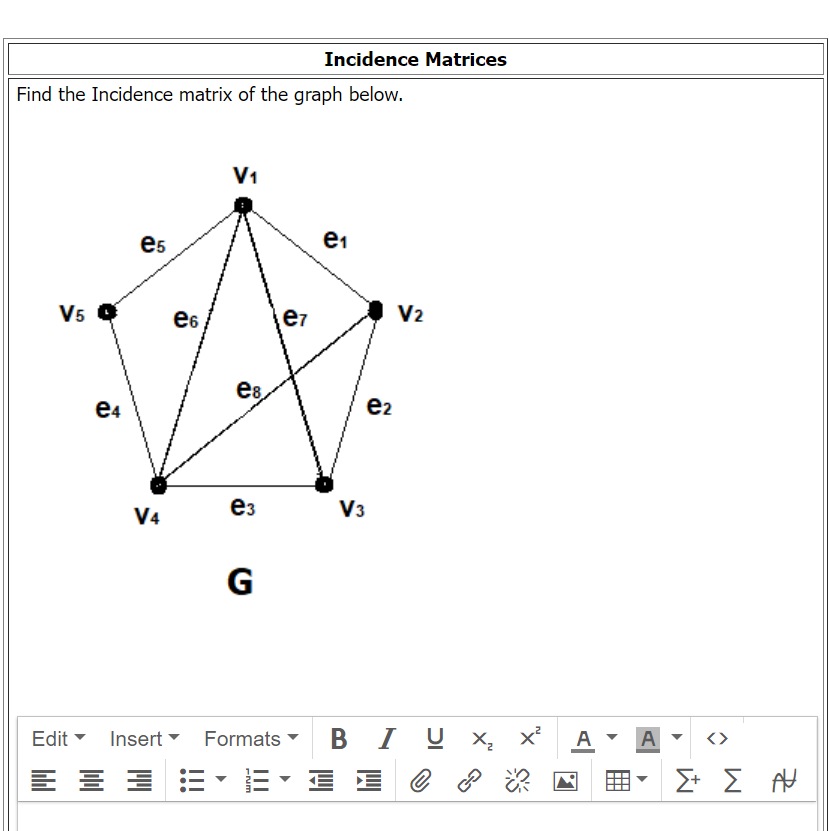 Solved Find The Incidence Matrix Of The Graph Below. | Chegg.com