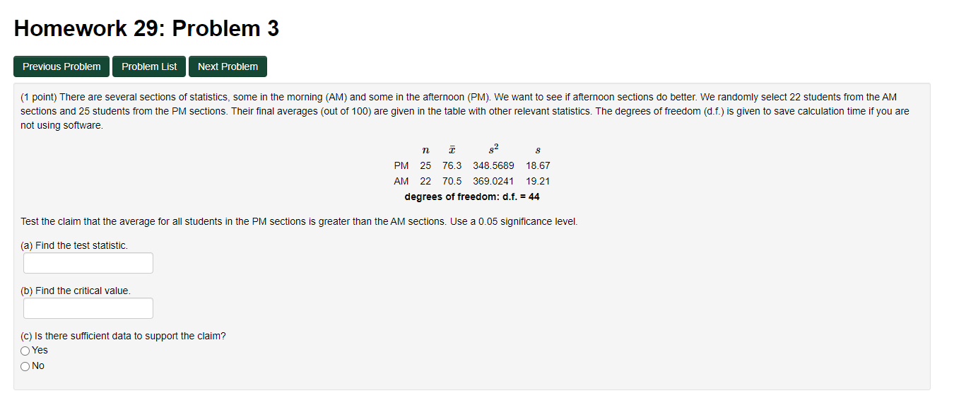 Solved Homework 29: Problem 3 Previous Problem Problem List | Chegg.com