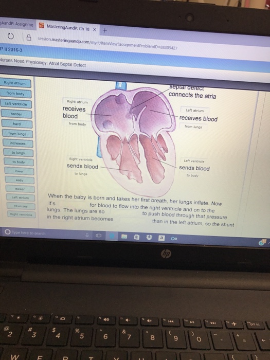 Solved When the baby is born and takes her first breath,