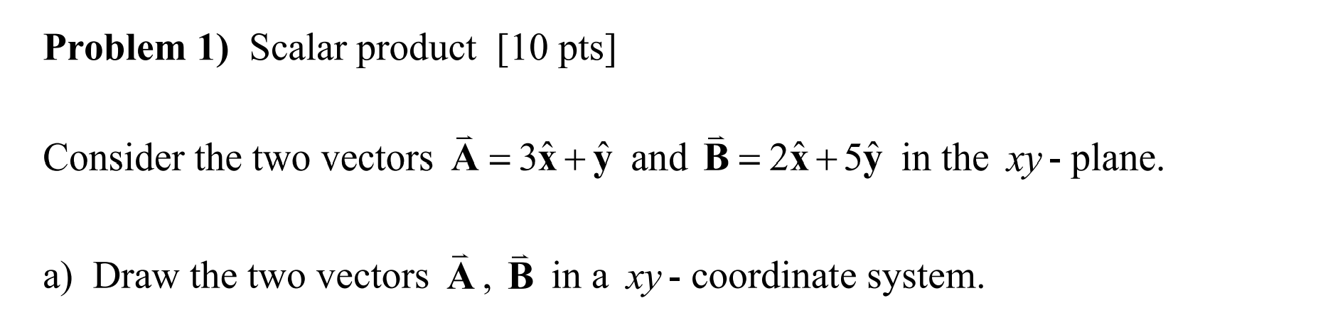 Solved Problem 1) Scalar Product [10 Pts] Consider The Two | Chegg.com ...