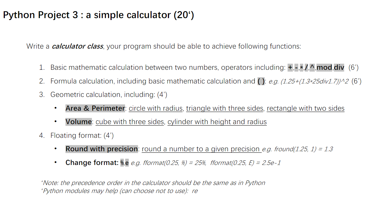 Solved Write a calculator class, your program should be able | Chegg.com