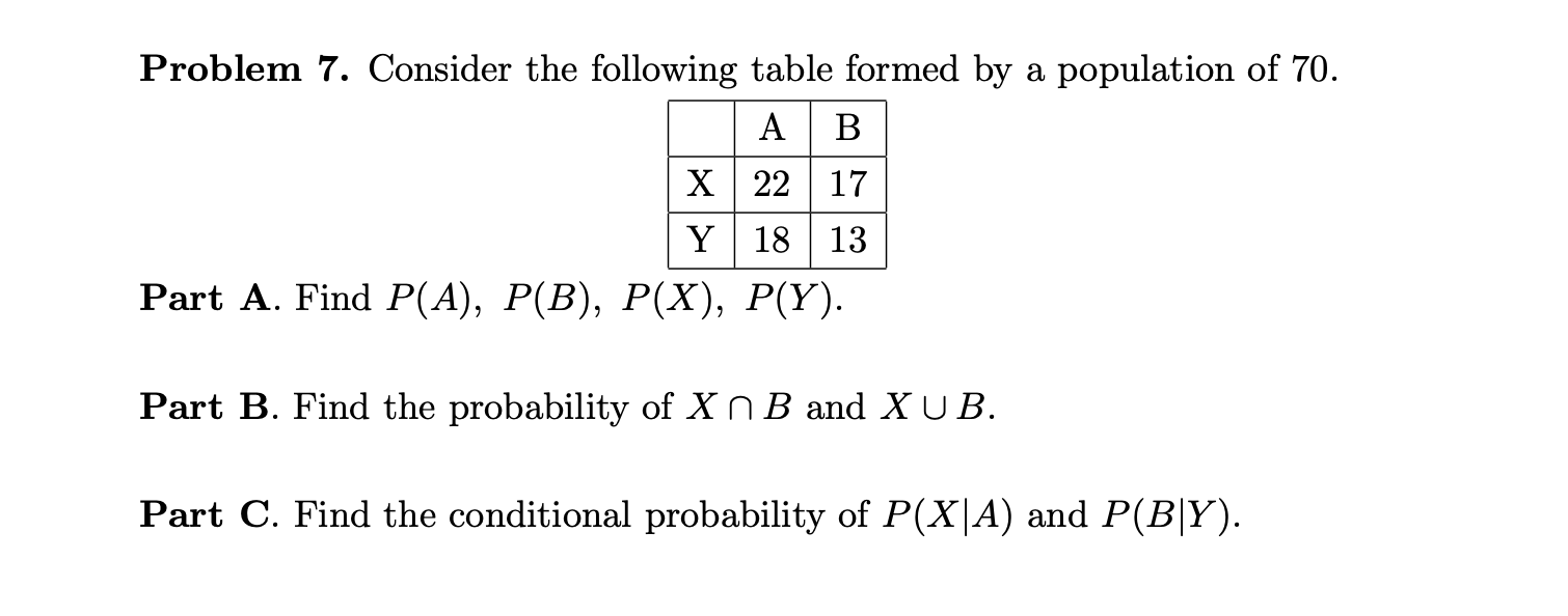 Solved Problem 7. Consider The Following Table Formed By A | Chegg.com