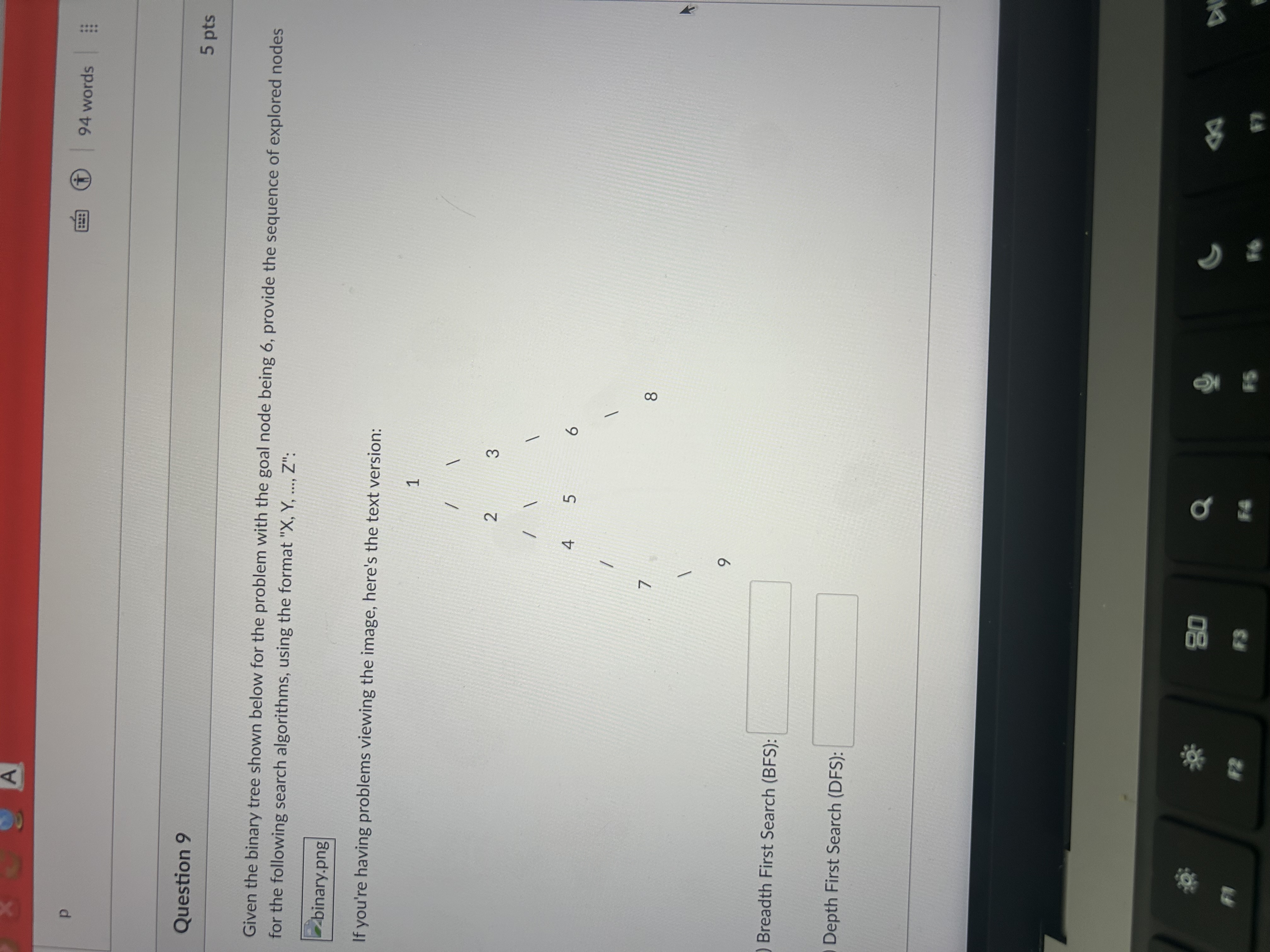 Solved Question 9Given the binary tree shown below for the | Chegg.com