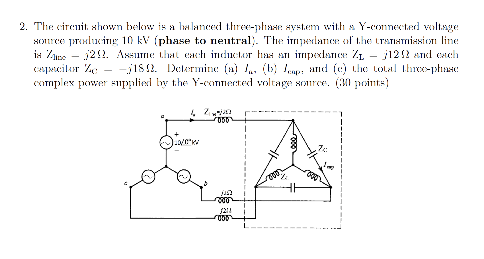 Solved a 2. The circuit shown below is a balanced | Chegg.com