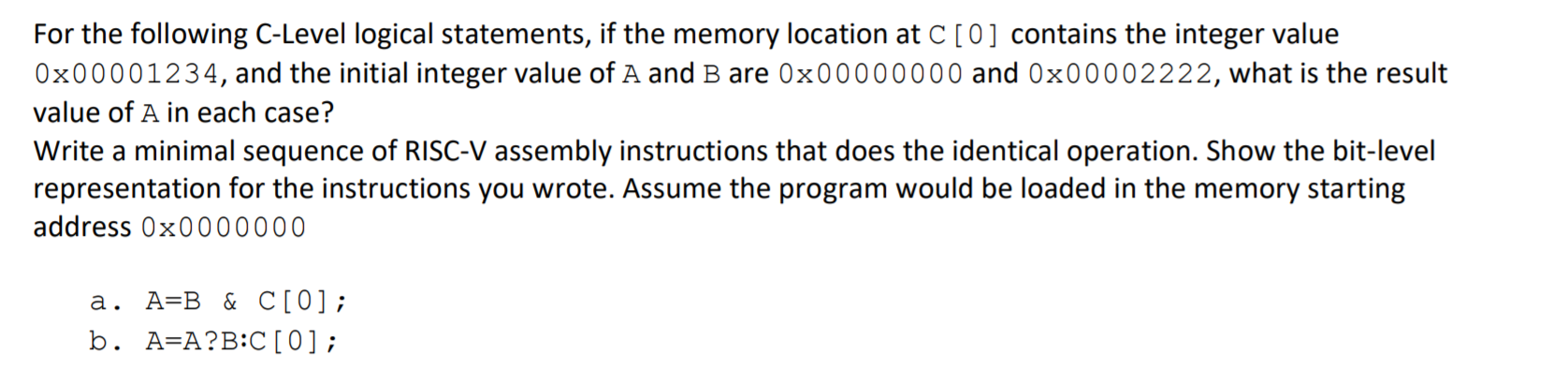 Solved For the following C-Level logical statements, if the | Chegg.com