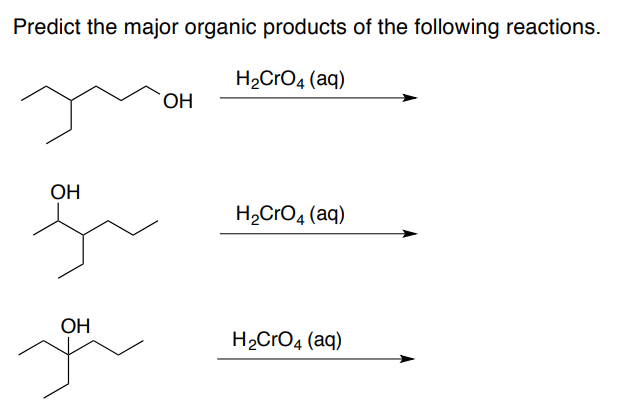 Solved Predict the major organic products of the following | Chegg.com