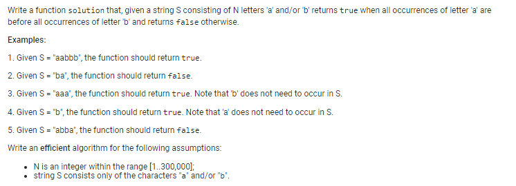 Solved Write a function solution that, given a string S | Chegg.com