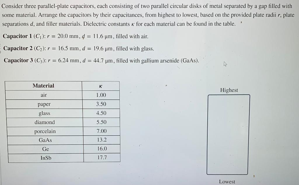 Solved Consider three parallel-plate capacitors, each | Chegg.com