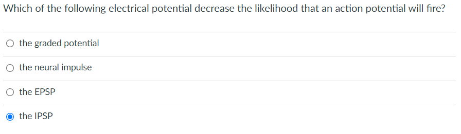 Solved Which of the following electrical potential decrease | Chegg.com