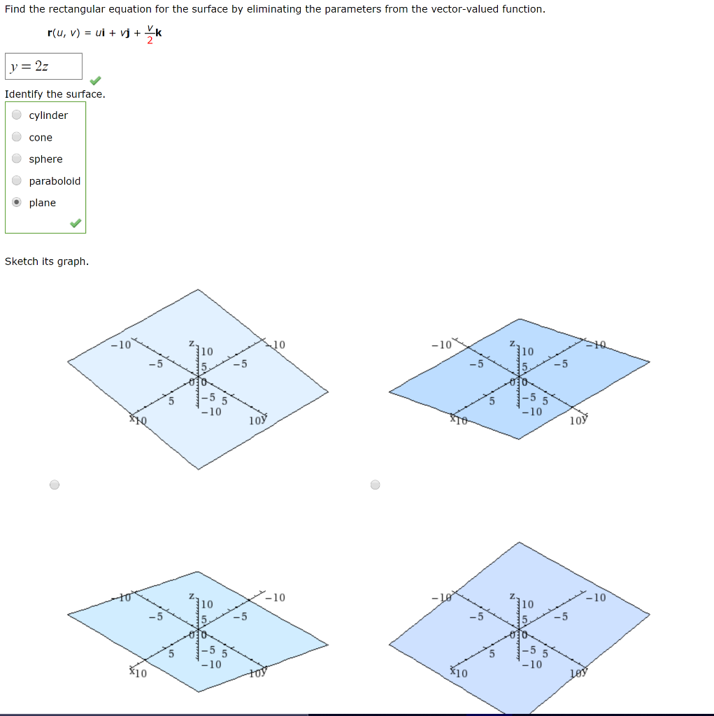 Solved Find The Rectangular Equation For The Surface By Chegg Com