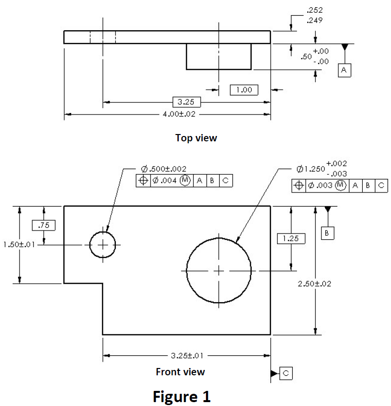 Solved An actual part was made (Part 1) and the hole | Chegg.com