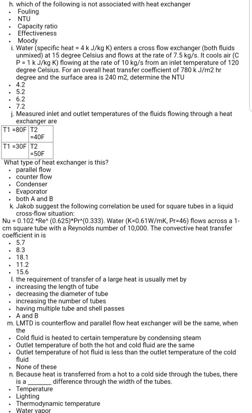 Solved h. which of the following is not associated with heat | Chegg.com