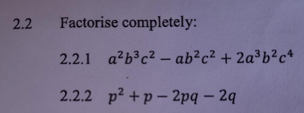 factorise the following a 2 2ab b 2 c 2