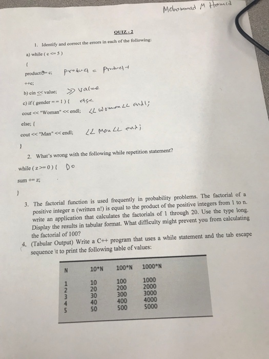 Solved 1. Identify and correct the errors in each of the | Chegg.com