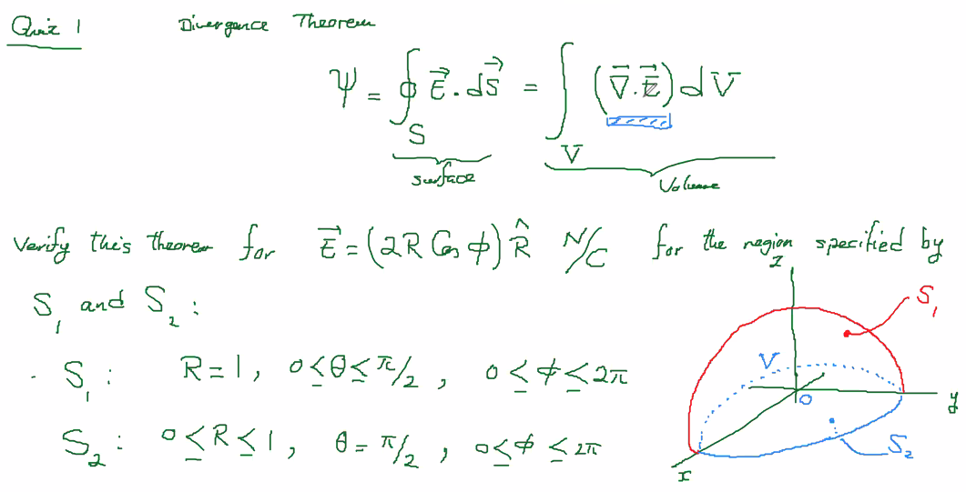 Solved Quiz I Divergence Theorem Y 68 Ds J 7 E Du Chegg Com