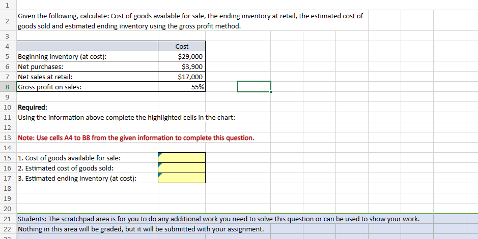 Solved Trying to figure out how to plug this into excel to | Chegg.com