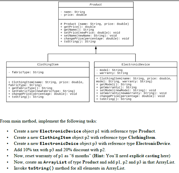 Solved Use the class diagram and complete the following | Chegg.com