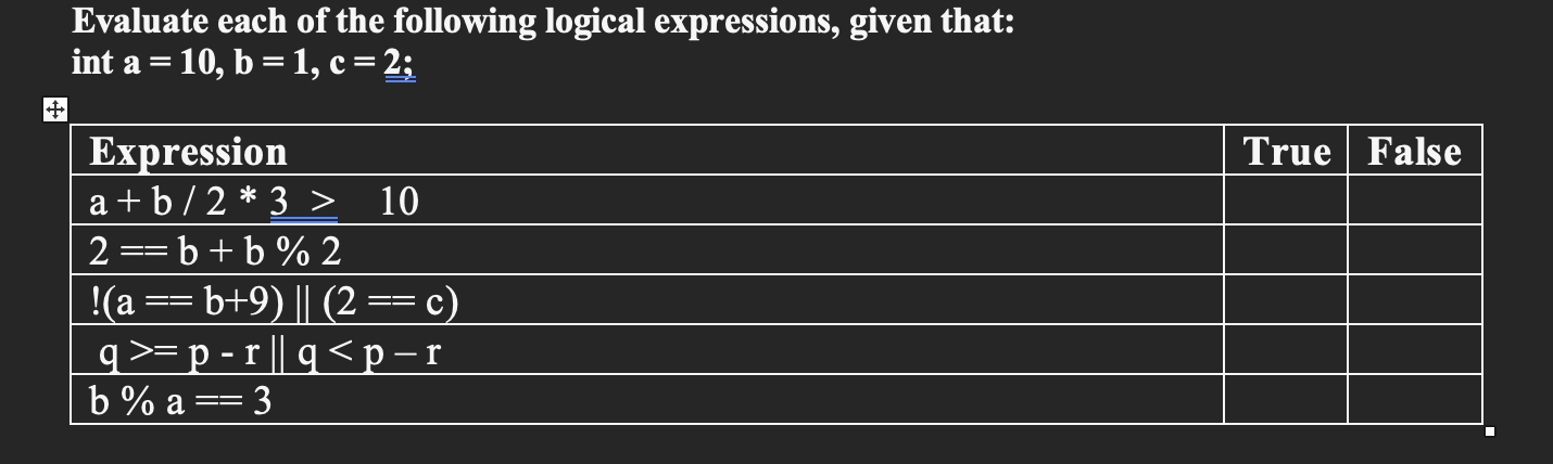 Solved Evaluate Each Of The Following Logical Expressions, | Chegg.com