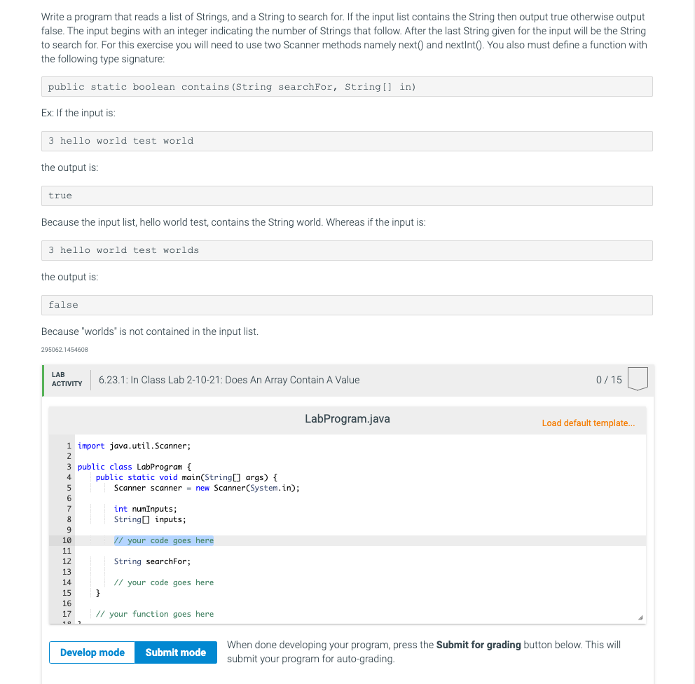 Solved Write a program that reads a list of Strings, and a | Chegg.com