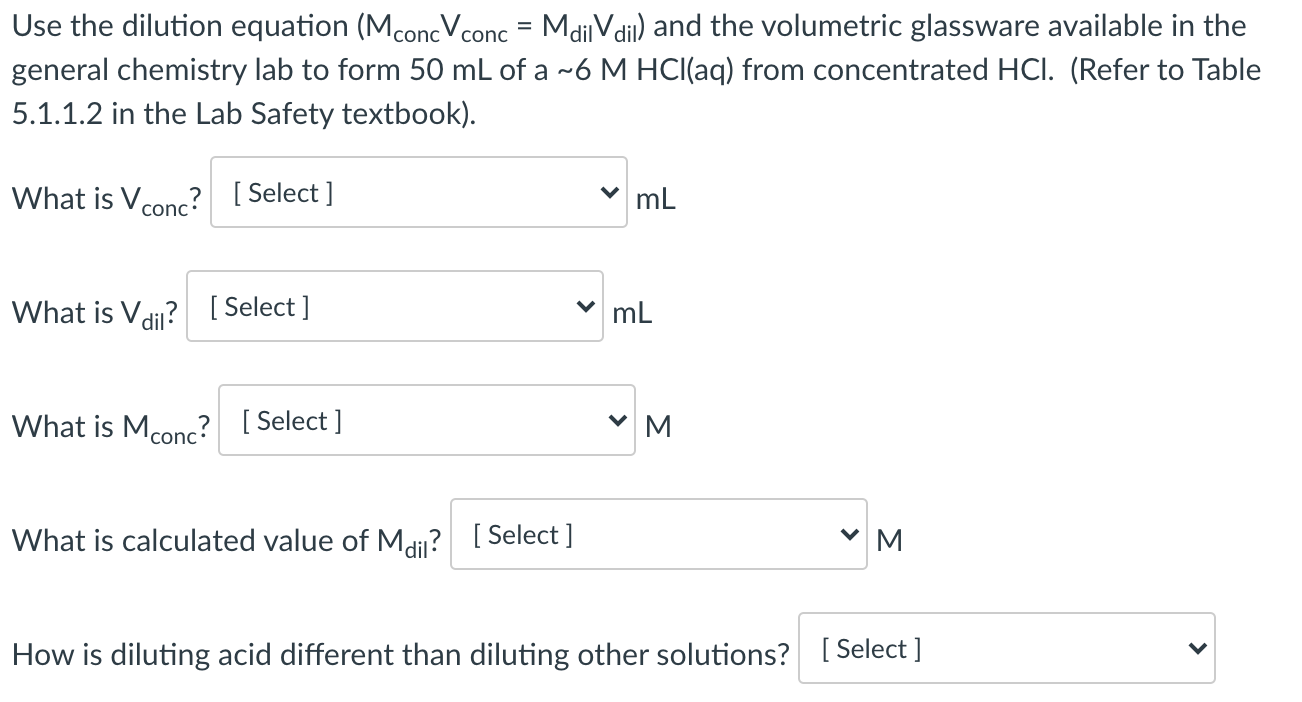 Solved Use the dilution equation (MconcV conc = MdilVdil) | Chegg.com