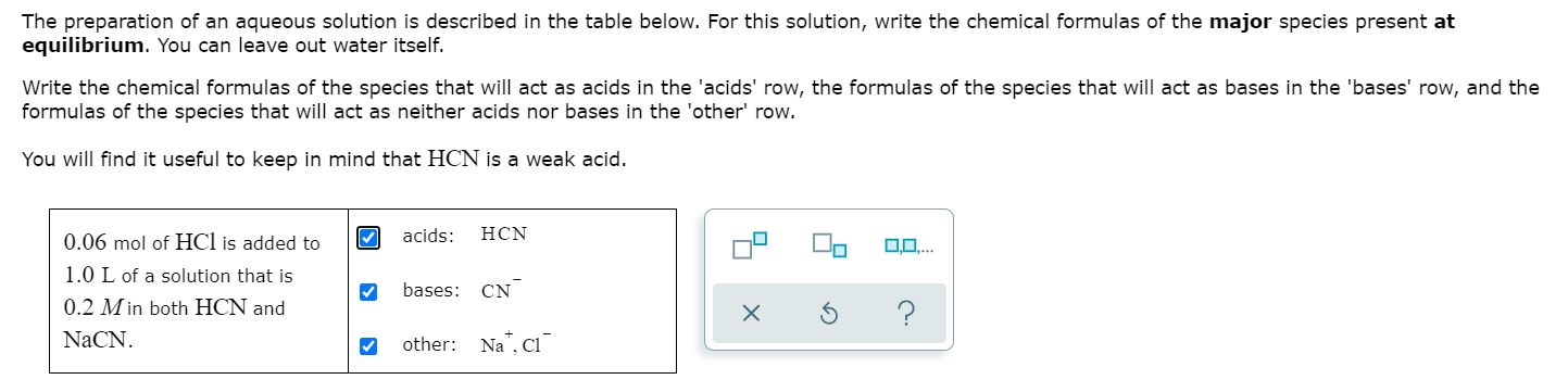 Solved The preparation of an aqueous solution is described | Chegg.com