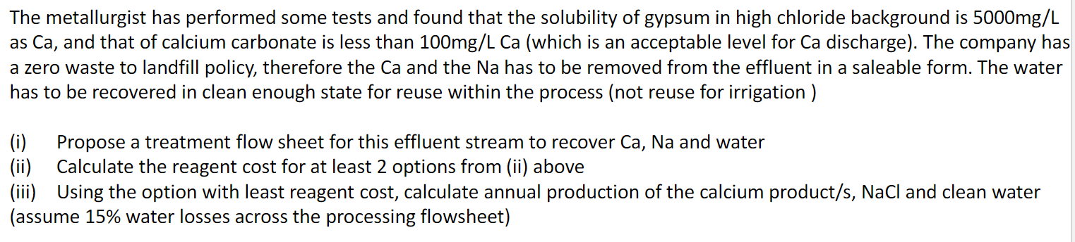 Solved Your plant is located in a water stressed area, and | Chegg.com