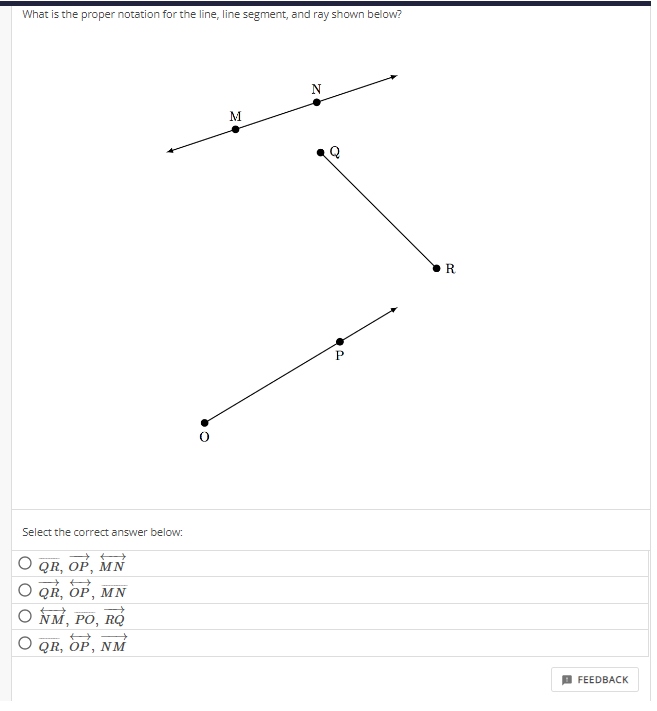 Solved What is the proper notation for the line, line | Chegg.com