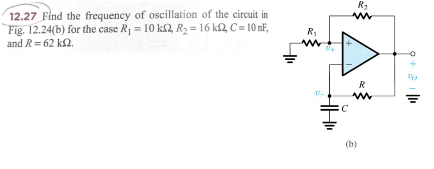 Solved 12.27 Find the frequency of oscillation of the | Chegg.com