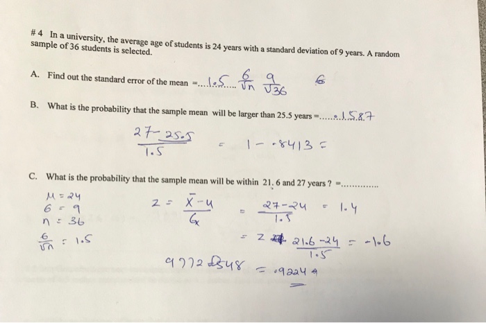 Solved # 4 in a university, the average age o students is 24 | Chegg.com