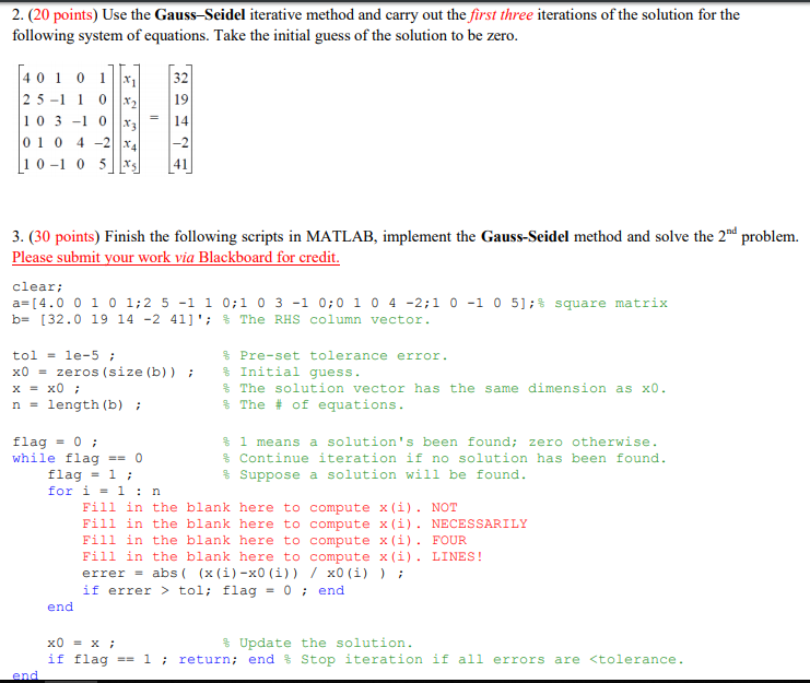 gauss seidel method python code