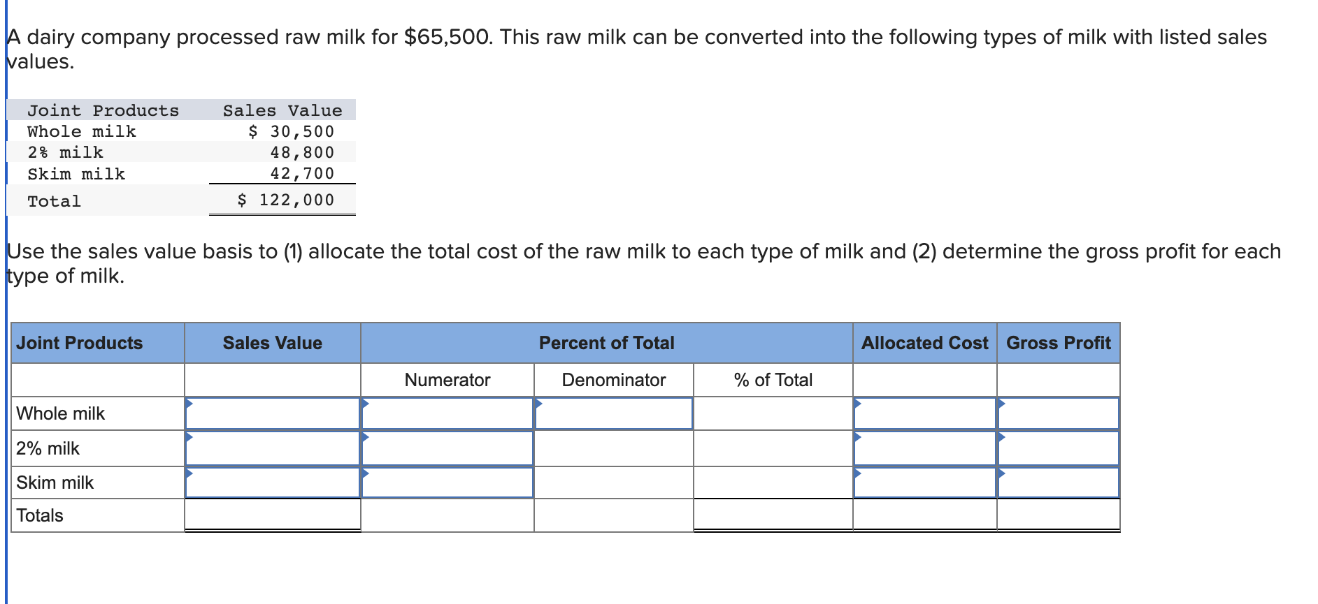 Solved A Dairy Company Processed Raw Milk For $65,500. This | Chegg.com