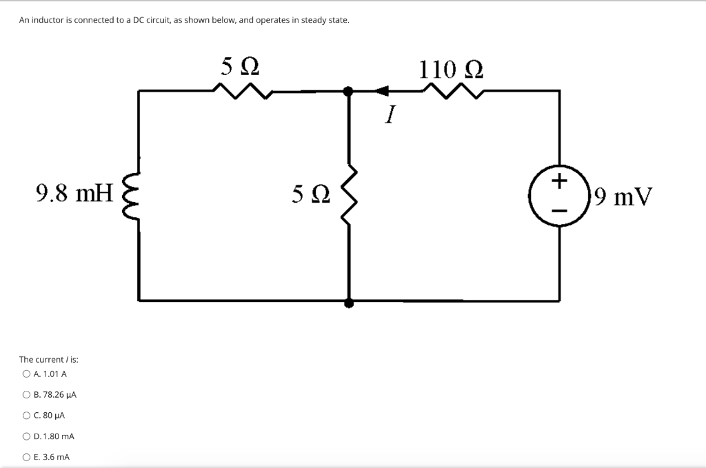 Solved An inductor is connected to a DC circuit, as shown | Chegg.com