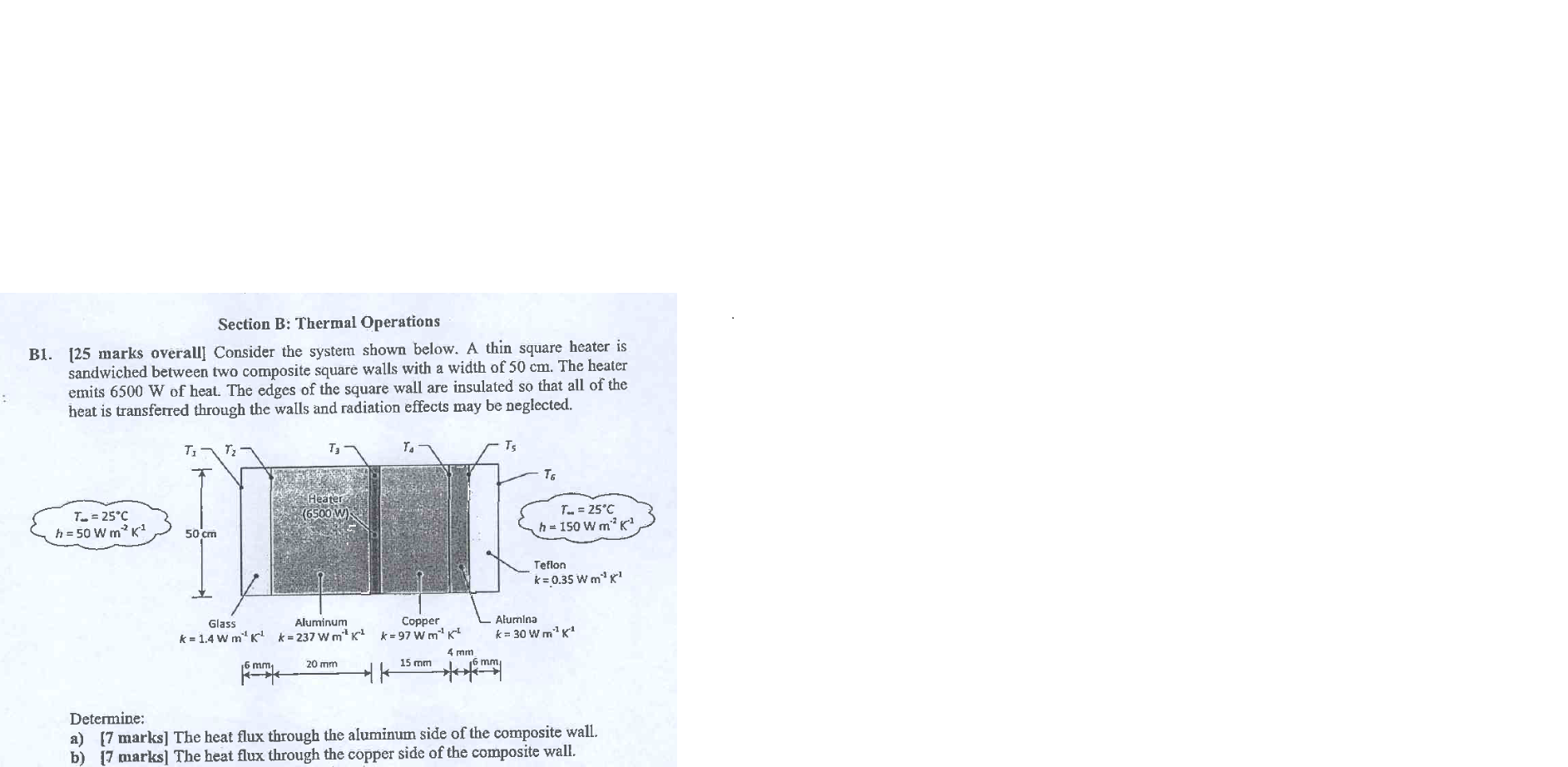 Solved Section B: Thermal Operations B1. [25 Marks Overall] | Chegg.com