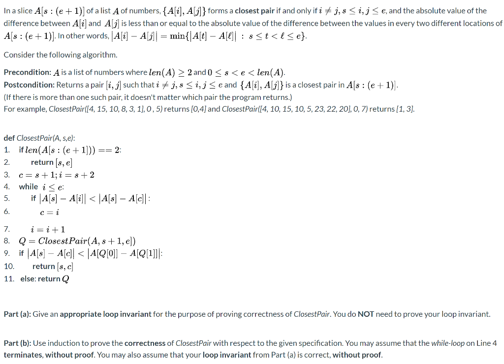 Solved In A Slice A S E 1 Of A List A Of Numbers A Chegg Com